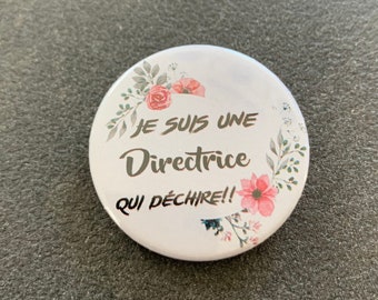 Badge - Porte-Clefs personnalisé Directrice qui déchire - Multicolore - cadeau, maitresse, atsem