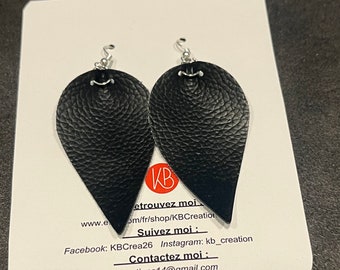 Gouttys Black Earrings - Imitation Leather