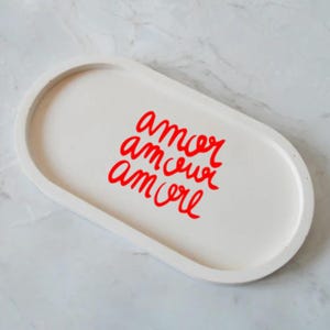 Jesmonite pocket emptier – Colorful message &quot;Amor Amour Amore&quot; – Handmade decoration – Mother&#39;s Day gift or positive decoration