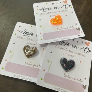 Pin&#39;s - personalized card - pregnancy announcement party - granny - mom - dad - personalized baptism birthday gift - glitter heart