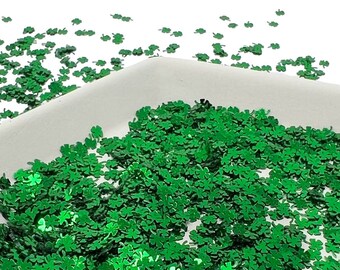 Four Leaf Clover Confetti - Loose Glitter | Shaker Appliques Filler DIY Green Clovers | Luck of the Irish | Table Scatters |Spring Crafts