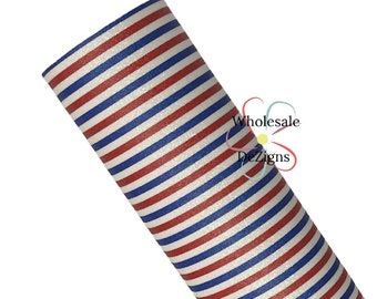 4th of July Craft Sheet, 250th, Red White and Blue Glitter Canvas Sheet, Fourth of July Material, Flag Print with Stripes, USA Craft Leather