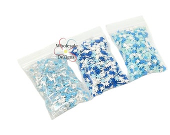 Chispas de arcilla de copos de nieve azules, copos de nieve, confeti de perlas navideñas, relleno para copos de nieve navideños, decoración de uñas invernal, relleno de slime, rodajas de polímero