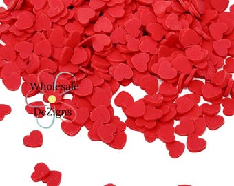 Chispas de corazones rojos, arcilla para el Día de San Valentín, corazones de arcilla, chispas para agitadores, relleno para slime, mini rebanadas de arcilla