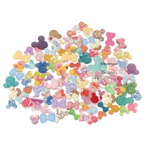 Mystery Grab Bag Minnie & Mickey Mouse Inspired Resins Cabochons Themed Mouse Heads Plastic Decoden Acrylic Charms for Slime Crafts No Holes