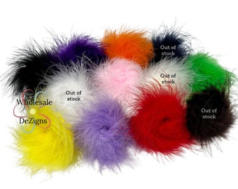 Marabou Puff Feathers Rings | Light Pink White Red Ivory Lavender Purple Yellow Orange Navy Green Brown Black | Feather Circles Puffs