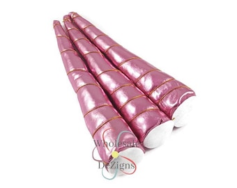 Large Metallic Pink Unicorn Horn, 8" Fabric Craft Unicorn Horn Applique, Gold and Pink Party Horn, Unicorn Cake Horn, Horn for Party Horse