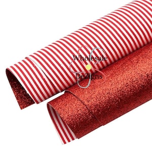 Red and White Striped Leather - Etsy 