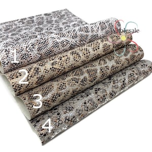 Faux cuir peau de serpent, imprimé serpent, noir argent doré bronze blanc, drap texturé serpent, draps imitation cuir à imprimé animal, matériaux créatifs