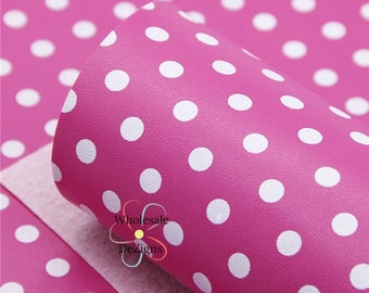 Polka Dots FAUX LEATHER SHEET 8.5/" X 11.5/" 22X30CM WHOLESALE PRINTED