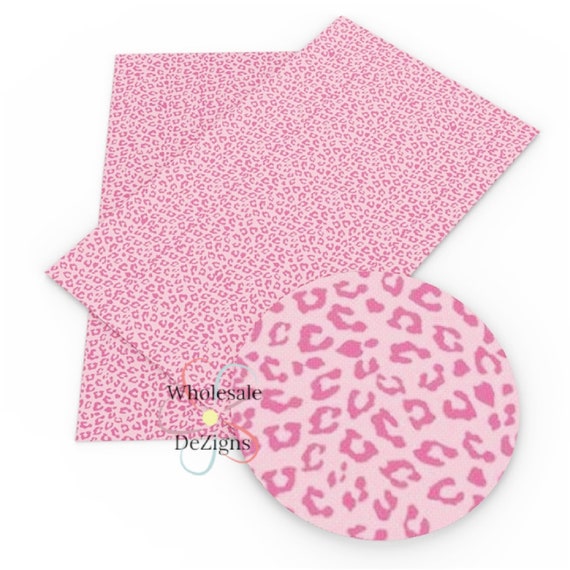 Pink Leopard Print Faux Leather Sheet - Cheetah Light Pink