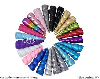 Unicorn Horns, Metallic Horn, Felt Unicorn Horn Appliques, Craft Horns, Craft Unicorn, Padded Unicorn, Unicorn Party Supplies, 5" - 6"