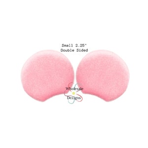 Pink Velvet Mouse EARS - Double Sided Fur Soft Padded Appliques Puffy Fabric Headband Hair Clip DIY Mouse Headbands Small 2.5" - 1 Pair