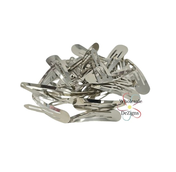 Snap Clip, Silver Snap Clips, Snap Clips for Hair, Snap Clip Blanks, Metal Clips, Snap Clips Toddler, Snap Clips for Women, 40mm 1 7/8",
