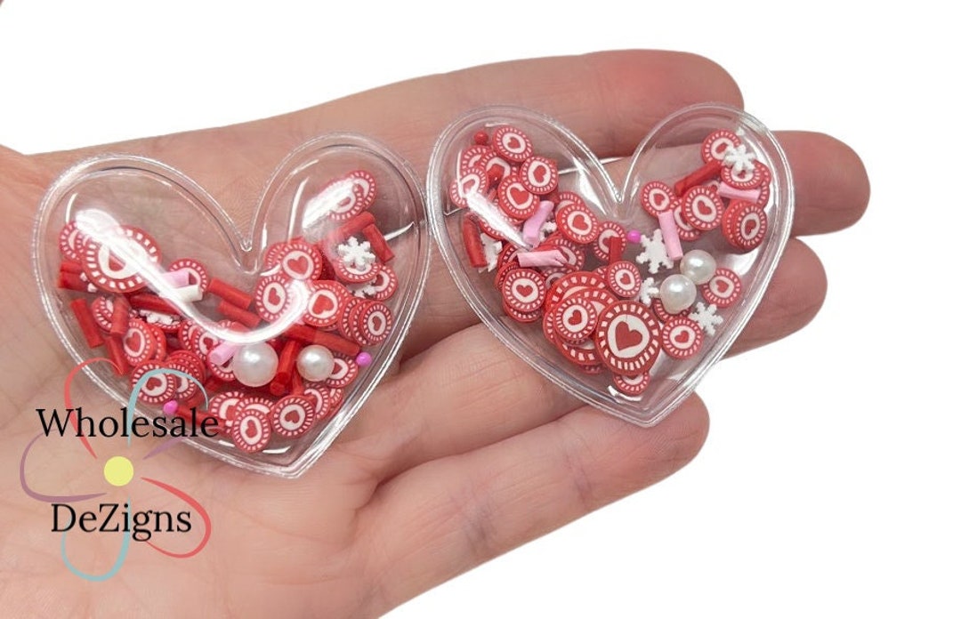 Heart Shakers Red Pink White Mixed Shaker Hearts Beads Valentines