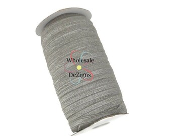 Grey Elastic, Gray FOE, Grey Fold Over Elastic Gray Elastic, 5/8" DIY Headbands, Grey Headbands, Wholesale Elastic, Headband Supplies