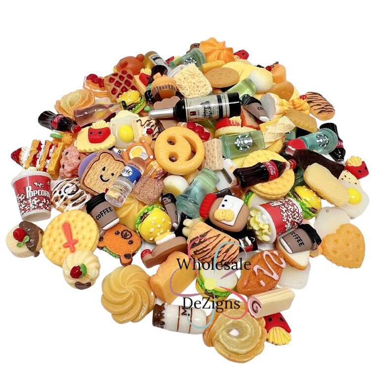 Grab Bag of Food Themed Resins Cabochons Acrylic Dessert Etsy