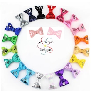 Sequin Bows Appliques - Wholesale 2" Sequined Bows 2 inch - You Choose Color & Quantity - Mini Bows