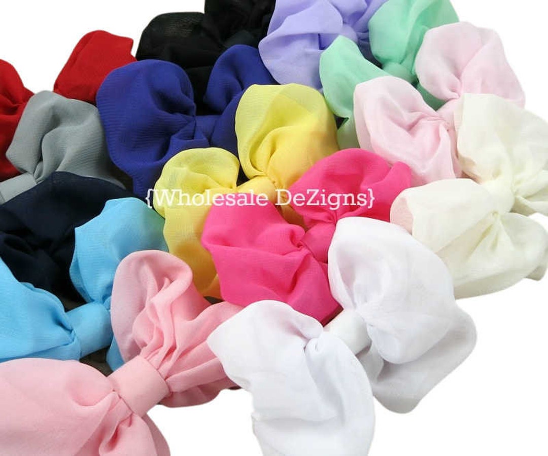 Soft Fabric Bows Chiffon Large Fabric Bows DIY 4 Craft Bows Bow