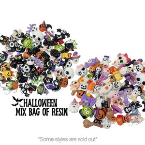 Grab Bag of Halloween Resins, Spooky Halloween Resins, Halloween Resins, Halloween Charms, Fall Charms, Acrylic Resins, Mixed Bag of Resins