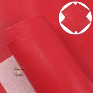 Red Leather, Red Faux Leather Sheets, Smooth Red Leather, Solid Colored Leather, Craft Leather, Christmas Leather, Leather for Bows