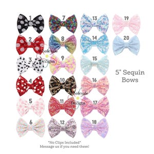 Sequin Bows, 5 inches Bows, Large Sequin Bows, Cheer Bows, Mouse Bows, Hair Bows for Girls, Wholesale Bows, Bow Supply, Leopard Bows