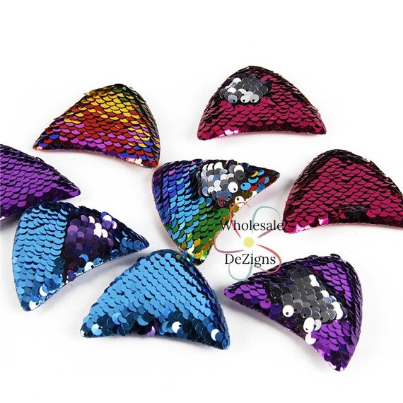 Orejas reversibles de lentejuelas para manualidades, color rosa