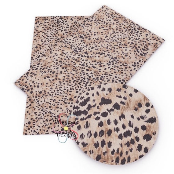 Cheetah Print Faux Leather Sheet Leopard Black Brown Animal - Etsy