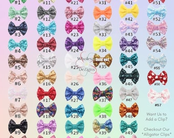 Sequin Bows, Sequin 3 inch Bows, DIY No Clip Bows,  3&quot; Shimmery Bows, Small Sequin Bows, Craft Bows, Bow Supply, Wholesale Bows,