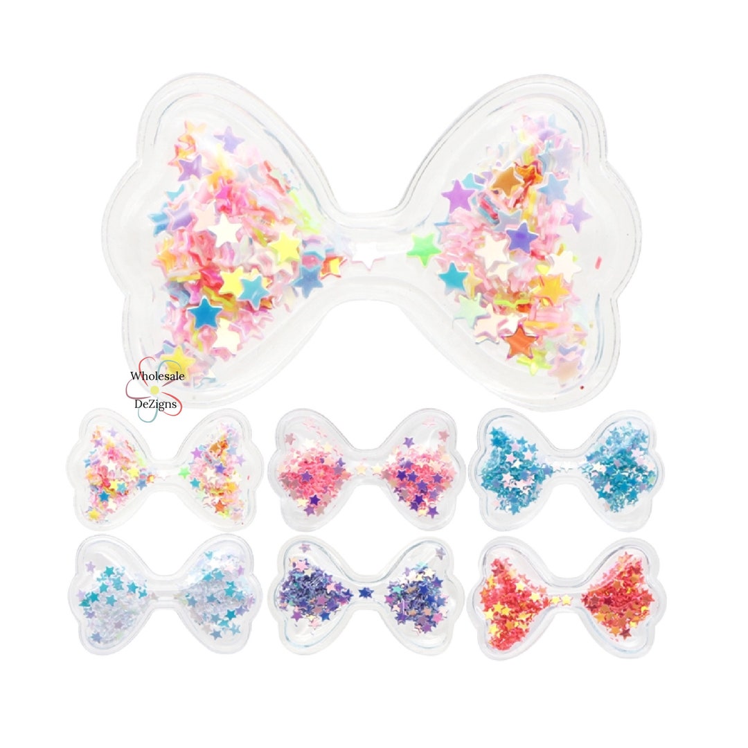 Small Bow Shakers With Star Shaped Iridescent Confetti Glitter Sequins