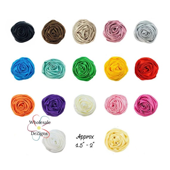 SATIN ROSE HAIR CLAW PALE YELLOW SATIN ROSE HAIR CLAW PALE YELLOW