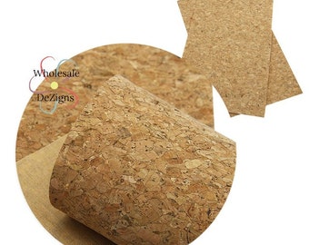 May include: A sheet of natural cork fabric in a light brown color. The cork is textured and has a natural, rustic look. The fabric is perfect for crafting projects, home decor, and more.