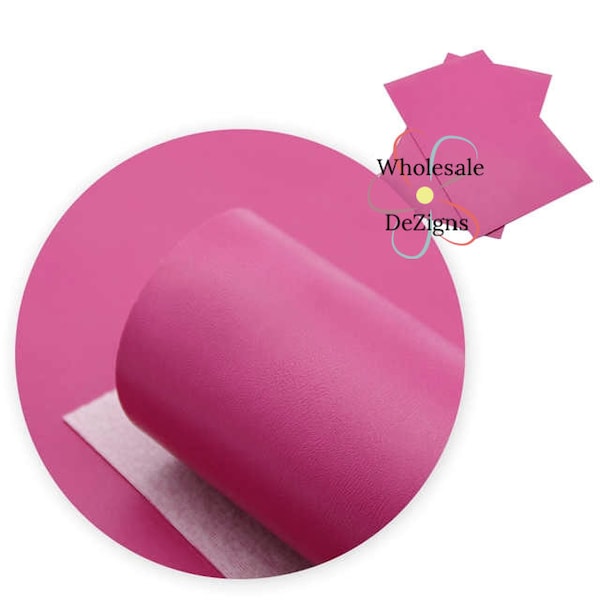 Hot Pink Faux Leather Sheets Synthetic Smooth Sheets 8" x 13" Pink Craft Leather Sheet | Fabric DIY Earrings Hair Bows Craft Material