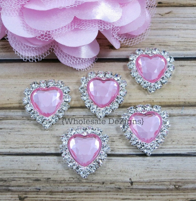 Light Pink Heart Rhinestones 20mm Heart Shaped DIY Headband Etsy