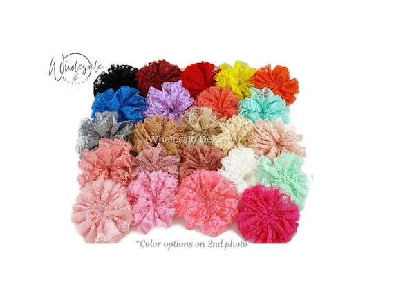 Lace Flowers, Chiffon Fabric Flower, Twirl Flower, Soft Rosette, Ballerina Flower, Flower Supplies, Fabric Flower, 2.5 - 3"