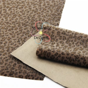 Leopard Faux Fur Fabric Sheet Printed Animal Print Sheets Cheetah Fabric DIY Bows Craft Material 8&quot; x 13.5&quot;
