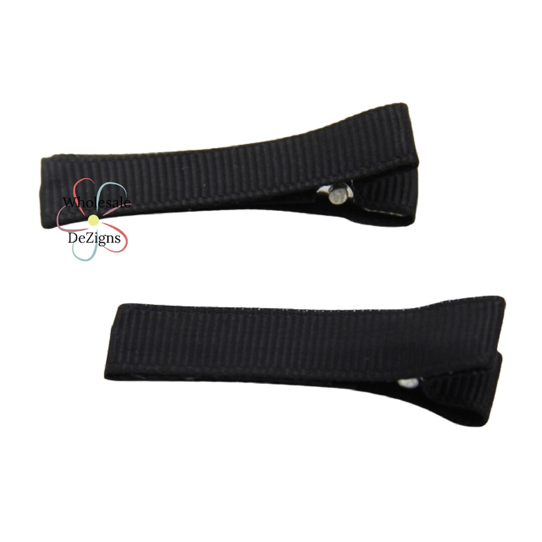 Black Fully Lined Alligator Clips With Teeth 1.75 Single Prong 45mm