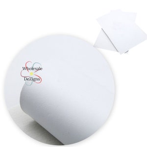 White Smooth Faux Leather Sheets, Leather for Bows Earrings, Solid Colored Leather Material, Leather Supply, DIY Wholesale Leather