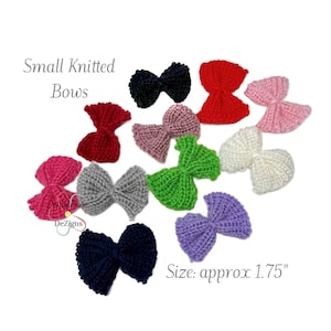 Small Knitted Bows, Small Bows, Small Craft Bows, Small Pink Bow, Small Fabric Bows, Soft Cotton Bows, 1.75&quot; Bow, Bow Supply, Wholesale Bows