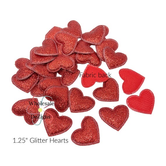 Craft Embellishments: Padded Hearts: Red: Pack of 24 Craft Embellishments: Padded Hearts: Red: Pack of 24