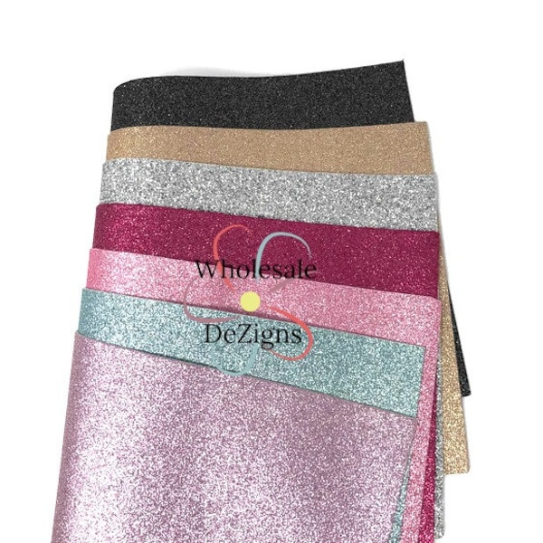 Glitter Faux Leather Canvas Sheets, Glitter Craft Material, DIY Bows Craft, Pink Blue Black Silver Gold Red Hot Pink Glitter