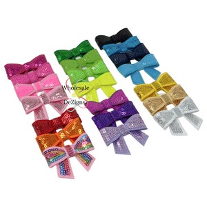 Sequin Bows Appliques | Small Craft Bows 2&quot; Sequined Bows 2 inch | DIY Hair Bow Headband | Your Choice