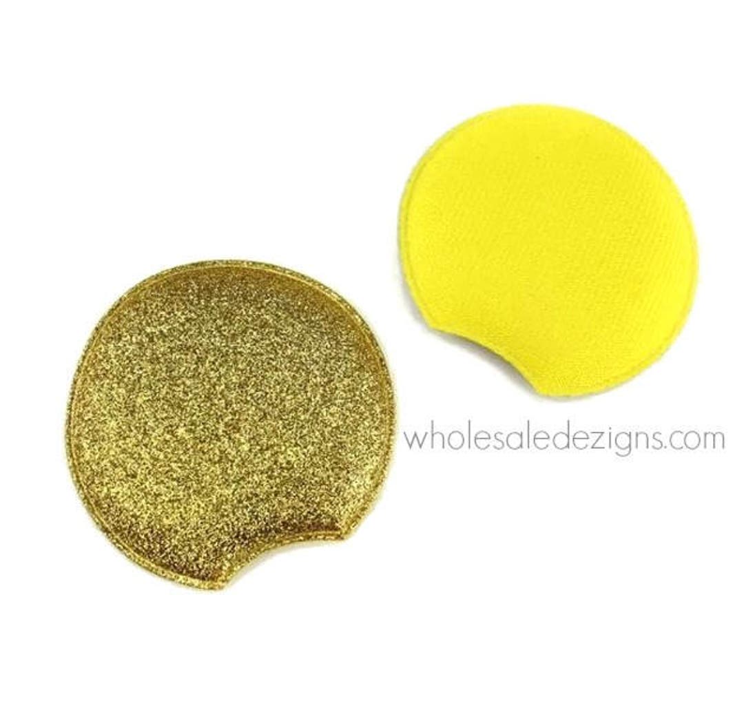 Gold Glitter Mouse Ears Padded Appliques Puffy Fabric Etsy