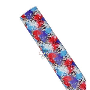 Red White and Blue Leather, Leopard Leather, Fourth of July Leather, 4th of July Leather, Faux Leather, Leather for Earrings, Craft Leather