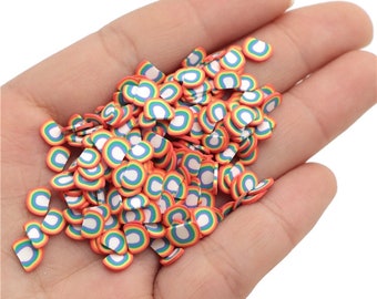 Chispas de arcilla arcoíris, piezas de arcilla polimérica multicolor para agitadores, decoración de arcilla para uñas, confeti para relleno de slime