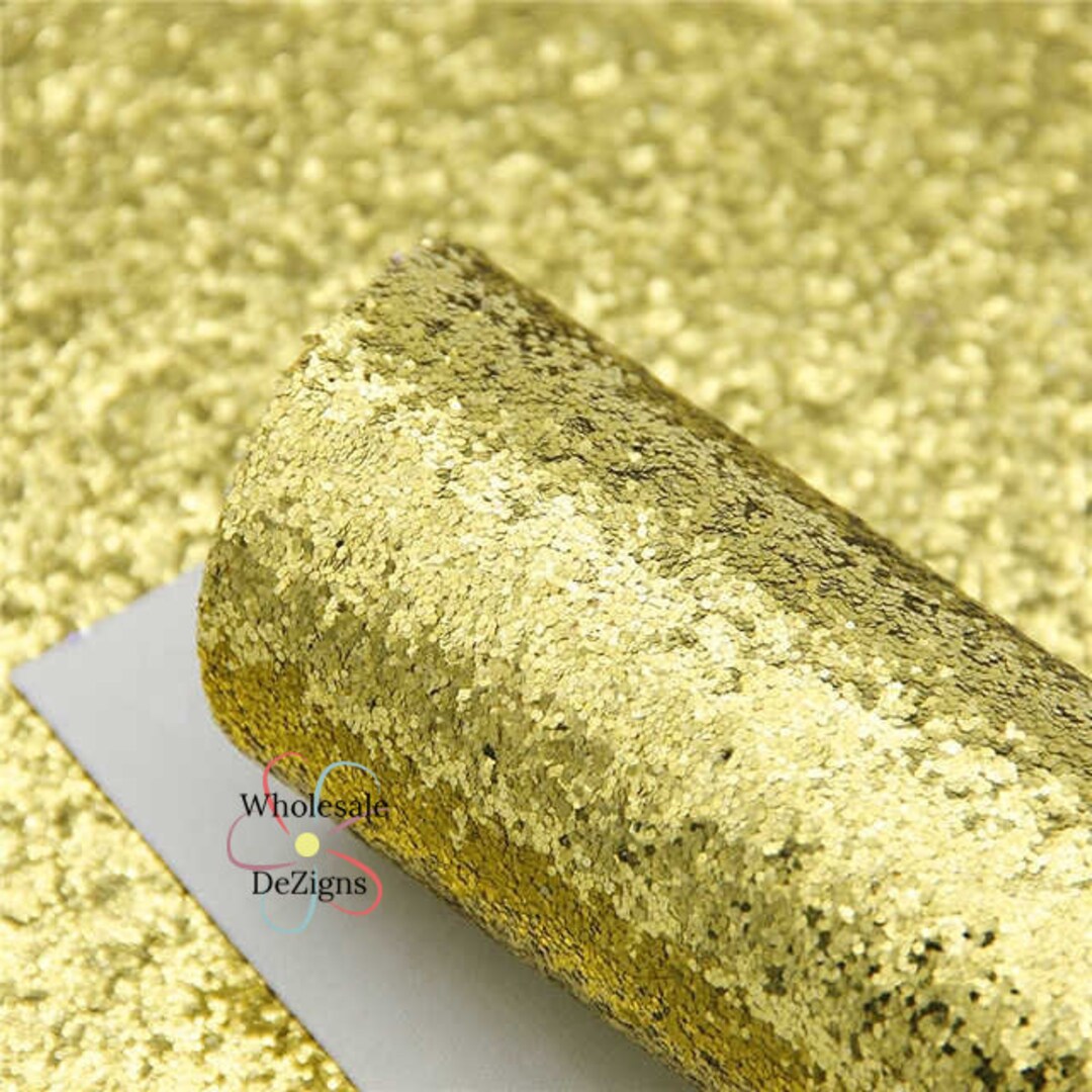 Gold Chunky Glitter Canvas Sheet Sheets 7.75 X 13 Fabric Gold Glitter