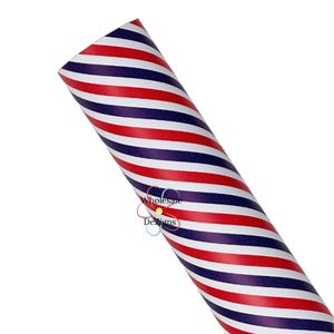 Patriotic Red White Blue Faux Leather, Fourth of July Striped Leather, USA Leather Sheet, 4th of July Faux Leather Sheets, Smooth Leather