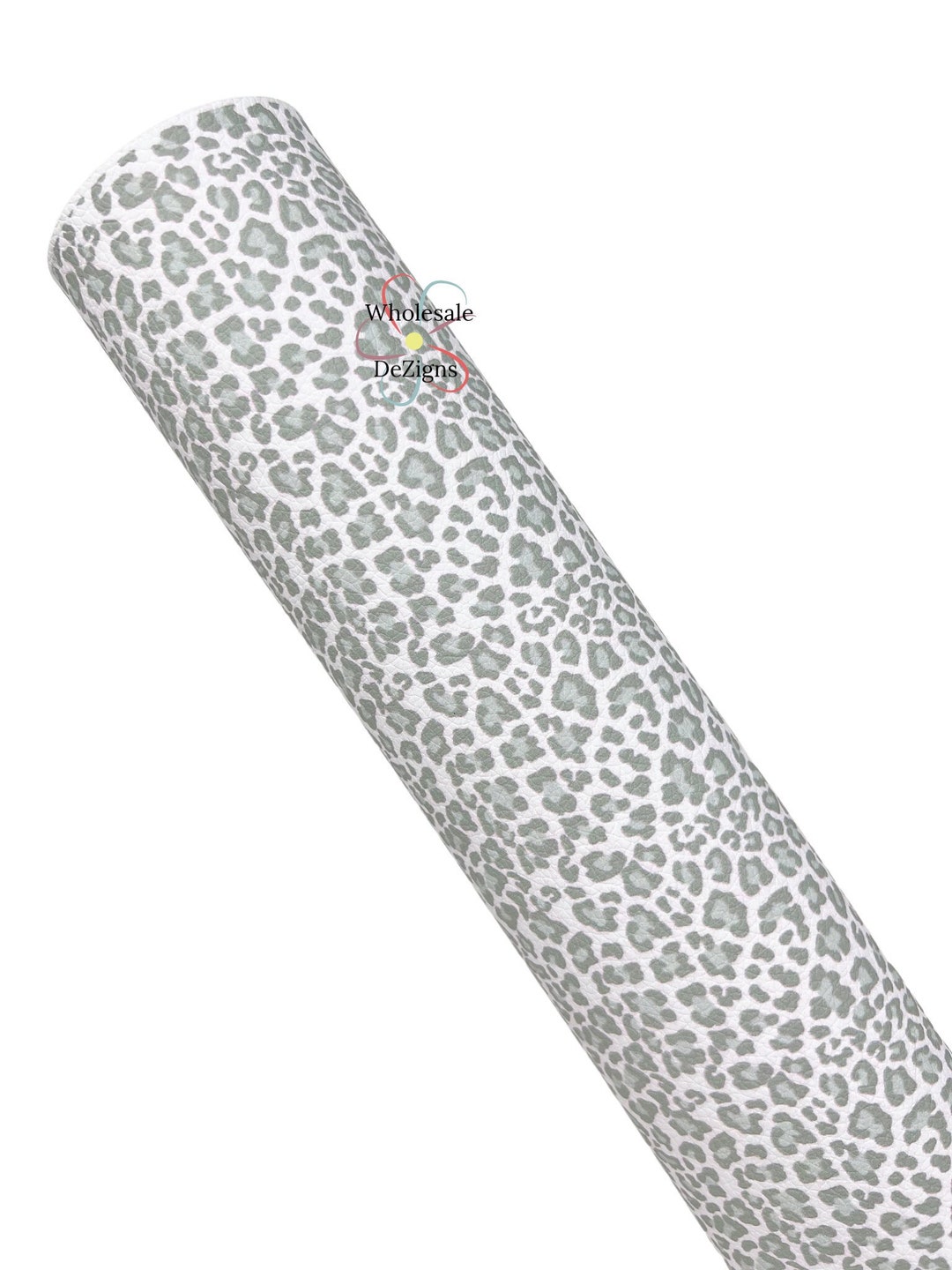 Grey Snow Leopard Print Faux Leather Sheet Textured Litchi Cheetah Gray ...