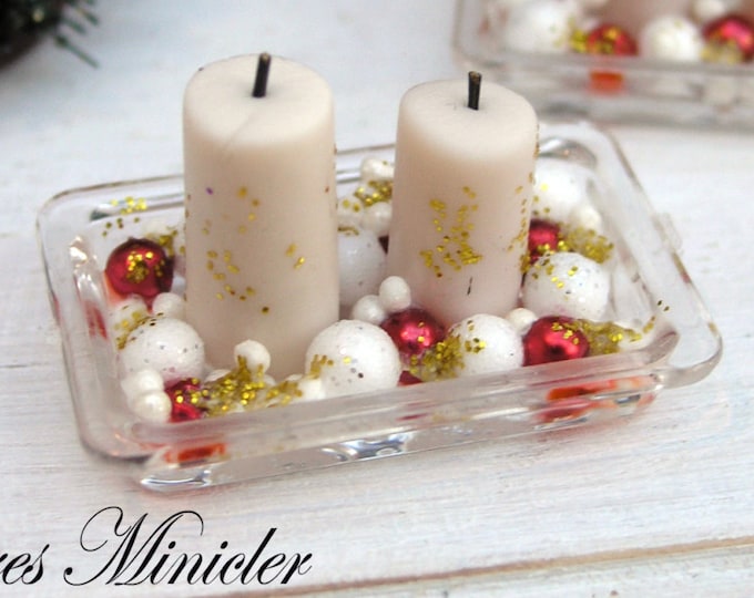 Miniature Dollhouse Christmas Ornaments With Candles Etsy
