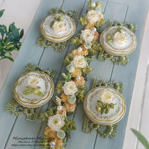 Dollhouse Miniature of Festive Table Decoration Set, Var. Yellow